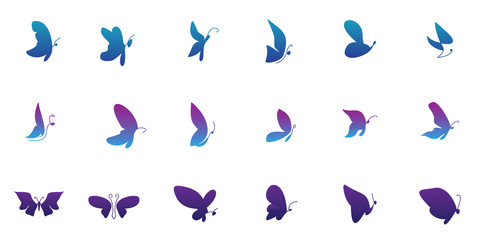 Set of Butterfly Logo Design