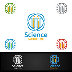 Science and Research Lab Logo for Microbiology, Biotechnology, Chemistry, or Education Design Concept