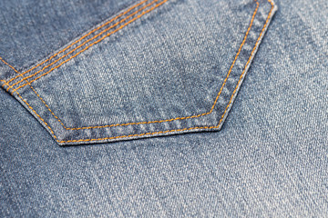 Close-up of blue denim texture. Denim jeans background