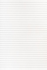 Exercise book paper page with lines, one page. Empty writing notebook paper sheet template.