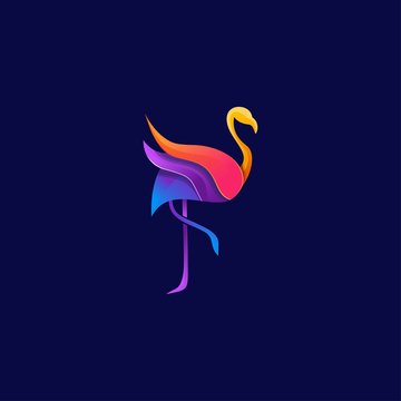 Flamingo logo with modern design. Icon flamingo vector illustration