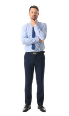 Portrait of handsome businessman on white background