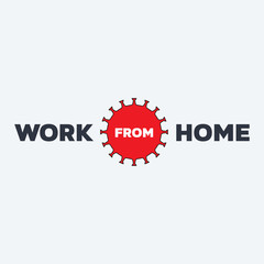 work from home vector banner on white background. concept of staying and working at home