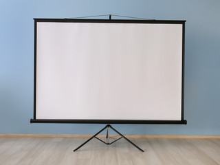 Video projector screen in conference hall