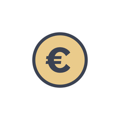 euro coin icon. vector flat style symbol