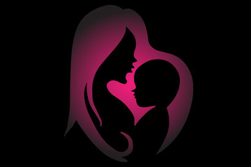 Baby in the mothers arms and warmth.