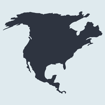 North America Map Logo Icon. Vector Simple Symbol In Flat Style