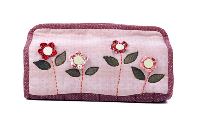 Tissue box with tissue paper on a white background