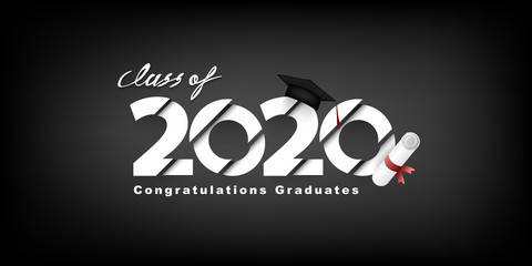 Class of 2020 Vector text for graduation design, congratulation event, T-shirt, party, high school or college graduate. lettering for greeting, invitation card