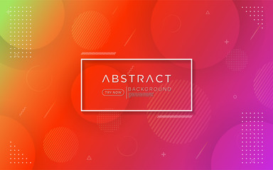 Abstract geometric red orange colorful background design.