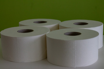 rolls with white paper, closeup
