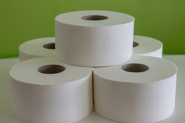 rolls with white paper, closeup