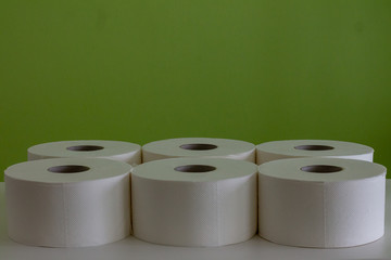 rolls with white paper, closeup