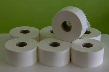 rolls with white paper, closeup