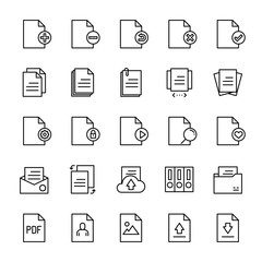 Paper and form 25 line icons