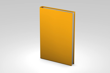simple highly detailed golden closed book, symbol of knowledge highlighted isolated on grey background, object 3d illustration