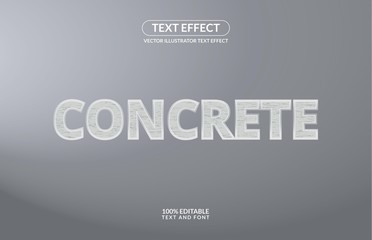 Editable Text Effect Concrete Vector Style for advertising, social media branding, and many and many More