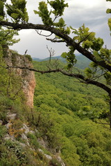 Rock over the mountain valley