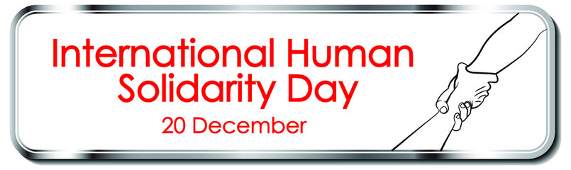 Poster banner hand illustration international human solidarity day 20 December