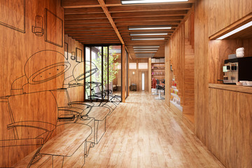 Modern Hair Salon (planning) - 3d visualization