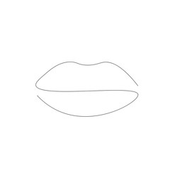 Lips silhouette drawing. Vector illustration
