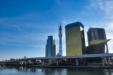 Naklejka premium 東京スカイツリー, 東京ソラマチ, タワー, 建設中, 建造中, 工事中, 都市景観