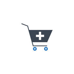 Drugstore Shopping related vector glyph icon. Isolated on white background. Vector illustration.