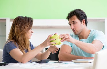 Young family struggling with personal finance