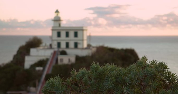 Lighthouse in golf of Naples, mediterranena sea