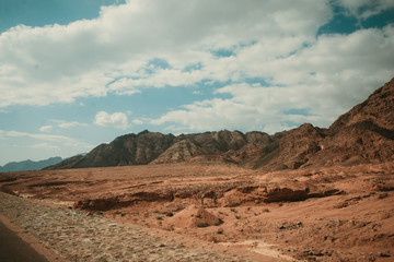 Night mountains before sunrise in the Egypt. Sinai Peninsula, the mountain of Moses