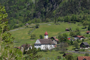swiss village of Amsteg and Silenen in canton uri,
