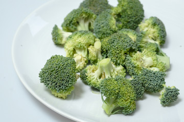 Fresh broccoli isolated on white background