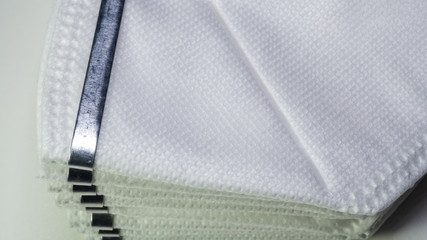 Set of N95S medical masks. Face mask protection against pollution, virus, flu and coronavirus. Health care and surgical concept