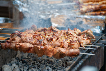 Fresh street food closeup .