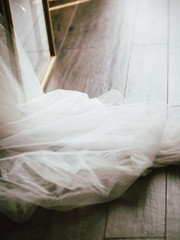 white wedding dress before the ceremony