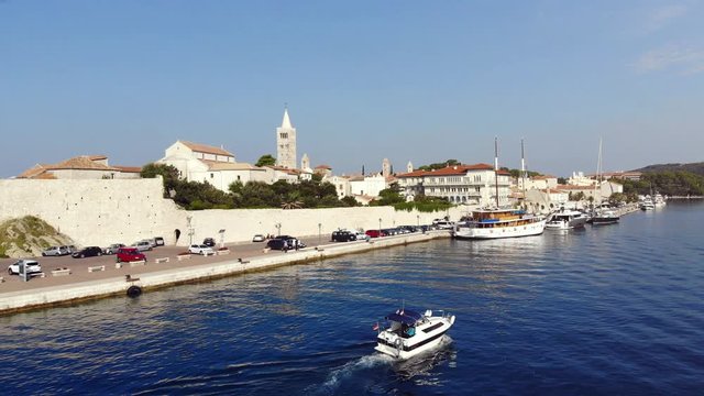 Quay And Historic Part Of The Famous European Seaside Town (Rab, Croatia)