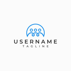 Team logo together with a simple concept in blue.