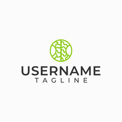 The root logo with the abstract concept of monoline is green.