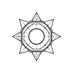 Fototapeta premium The Sacred Compass. Isolated Vector Illustration.