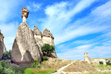 Fairy Chimney or Multihead stone mushrooms, Cappadocia, Turkey