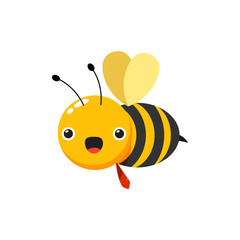 a worker bee with necktie, Isolated Vector Illustration