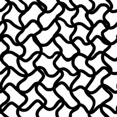 Simple black-white seamless pattern. lines, cell. Scandinavian style, design for wallpaper, fabric, textile.