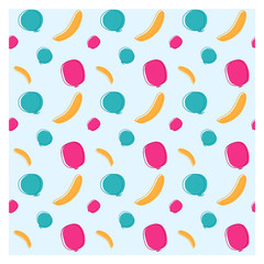 Three balloons various colors with outlines. Seamless pattern.