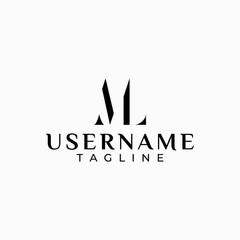 Fashion logo with the initials ML minimalist style.