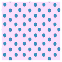 A blue balloon with a pink outline. Holiday seamless pattern.