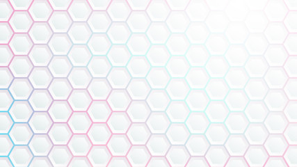 Abstract Hexagon wallpaper , white Background , 3d vector illustration .
