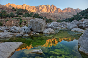 Fototapeta na wymiar Landscape view of Oman's wadis 