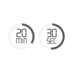 Stopwatch digital countdown timer icon design isoalted on white background
