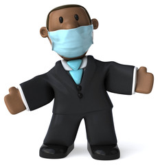 3D Illustration of a cartoon businessman