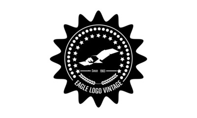 vintage-style emblem logo with an eagle theme